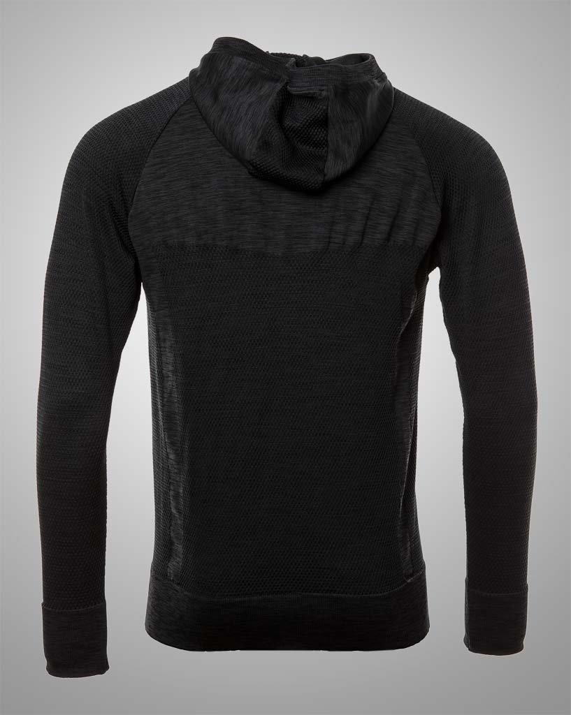 mens black longsleeved hoodie by THRONE