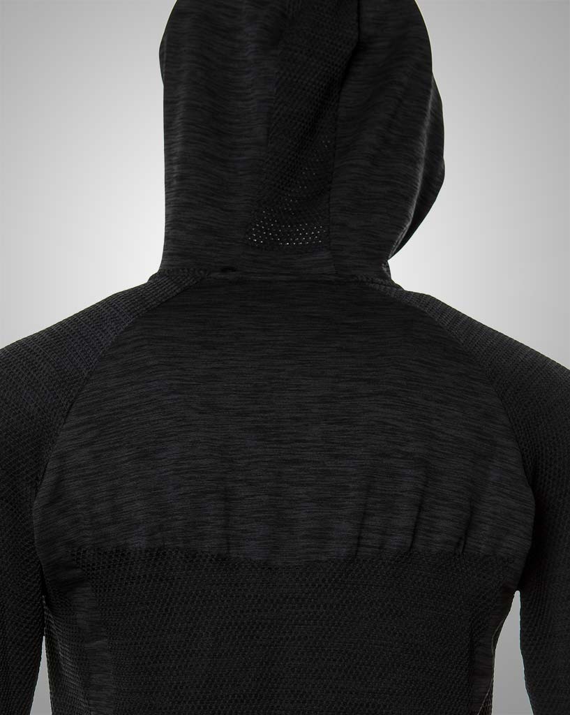 mens black longsleeved hoodie by THRONE