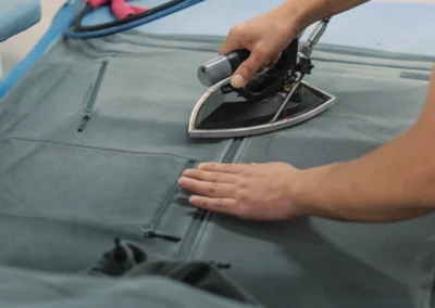 Finishing stages, ironing the garments