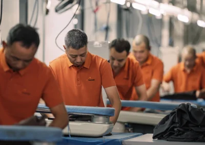 Finishing stages, ironing the garments